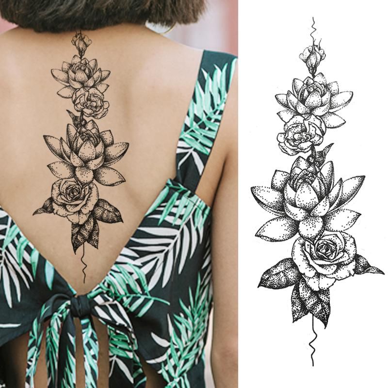 Tatuajes Temporales Fake Daisy Daisy Rose Pegatinas para Mujeres Chicas Negro Flor Lirio Tatuaje Arte Cuerpo Tatuajes Temporales Fake Daisy Daisy Rose Pegatinas para Mujeres Chicas Negro Flor Lirio Tatuaje Arte Cuerpo
