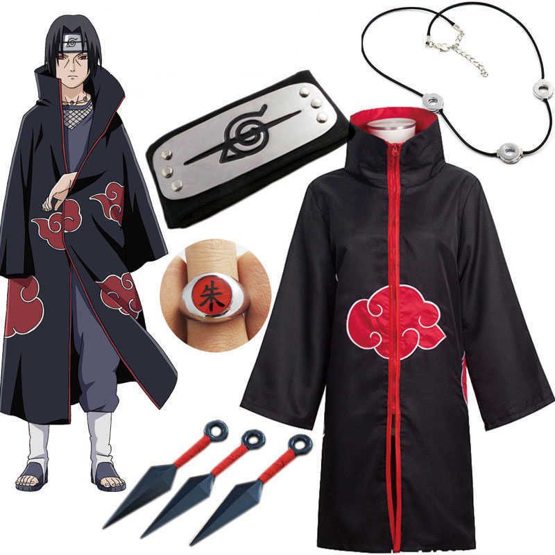 2021 Harajuku Cosplay personaje de anime Cosplay Costume Sharingan Headband Necklace Anillo Kunai Dolor Disfraz de 2021 Harajuku Cosplay personaje de anime Cosplay Costume Sharingan Headband Necklace Anillo Kunai Dolor Disfraz de