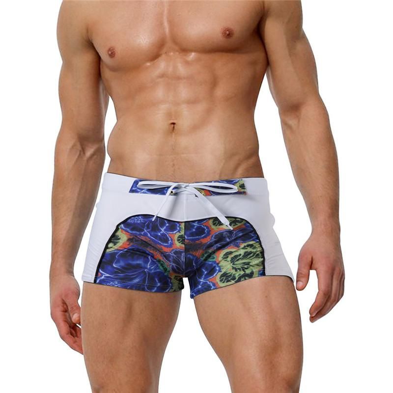 Hombres Playa Natación Pantalones cortos Sexy Gradiente Trunks Boxer Traje de baño Maillot de