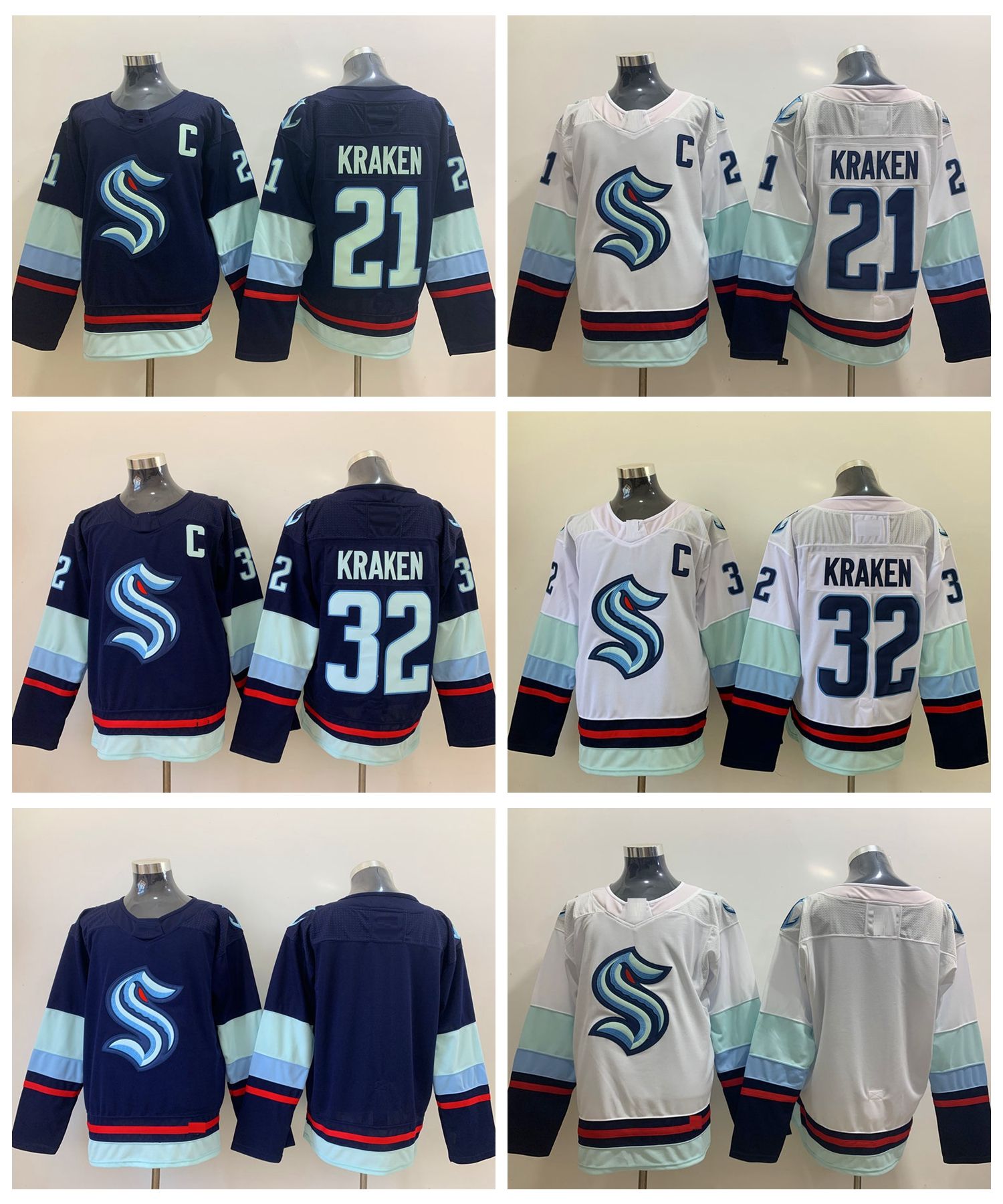 Wholesale Best Use 2021 Seattle Kraken Ice Hockey Jerseys Mens Season Team Jersey Blue White Blank Stitched At 12 23 Dhgate Com