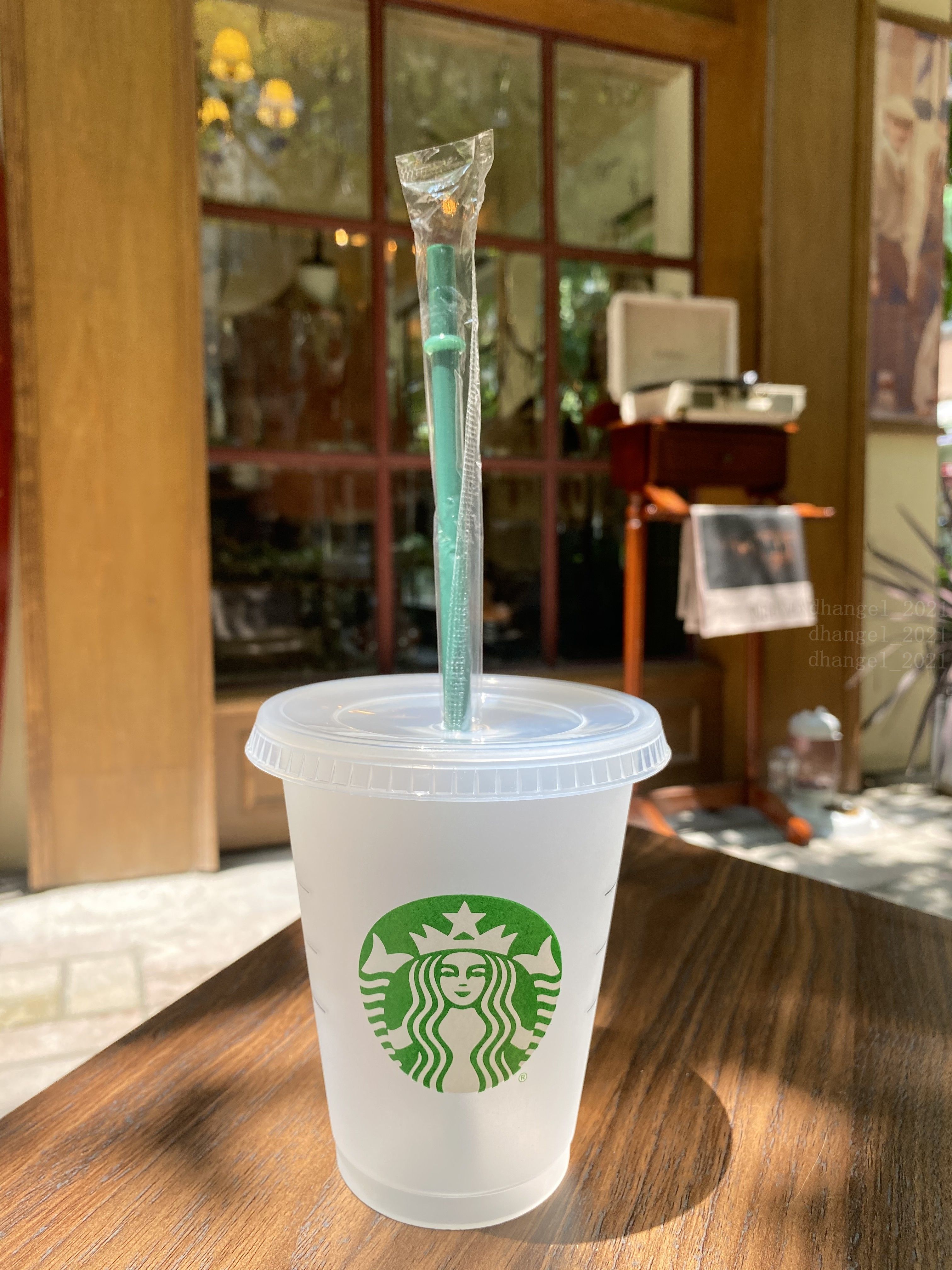 clear starbucks plastic cup