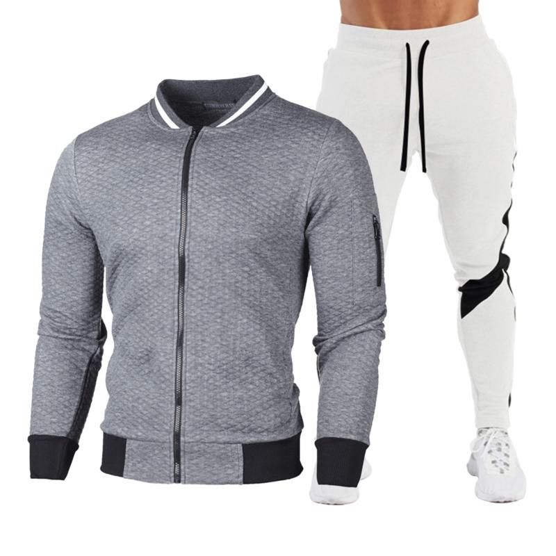 Mens Tracksuit Zipper Jacket Sweatshirt Trouser Sport Jogging Suit