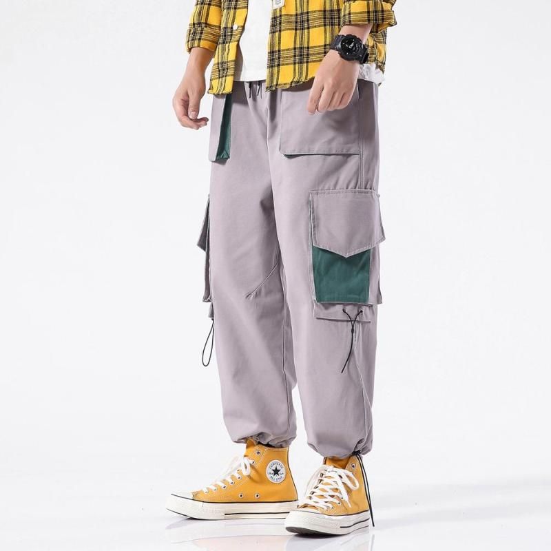 Mens Pants Men Big Pocket Harem 