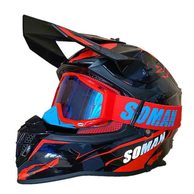 Casco con occhiali