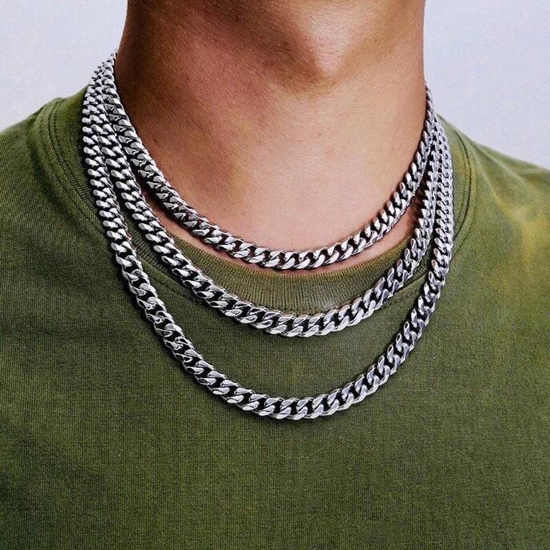Compra Cadenas 2022 Moda Cuba Cadena Collar Hombres Acero Titanio 8mm Ancho  Collares Para Joyería Cuello De Regalo De Hombre Barato | Entrega Rápida Y  Calidad | Es.Dhgate
