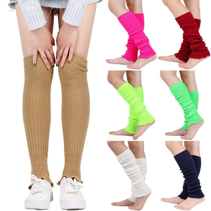Women's Wool Thigh Knee High Socks Winter Warm Leg Warmers Knitting Boot Covers