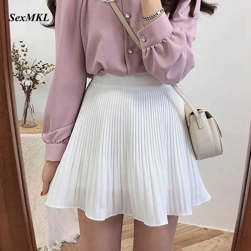Falda Plisada Blanca Mujer Falda Corta Verano De Cintura Alta Mini Falda Falda Plisada Blanca Mujer Falda Corta Verano De Cintura Alta Mini Falda