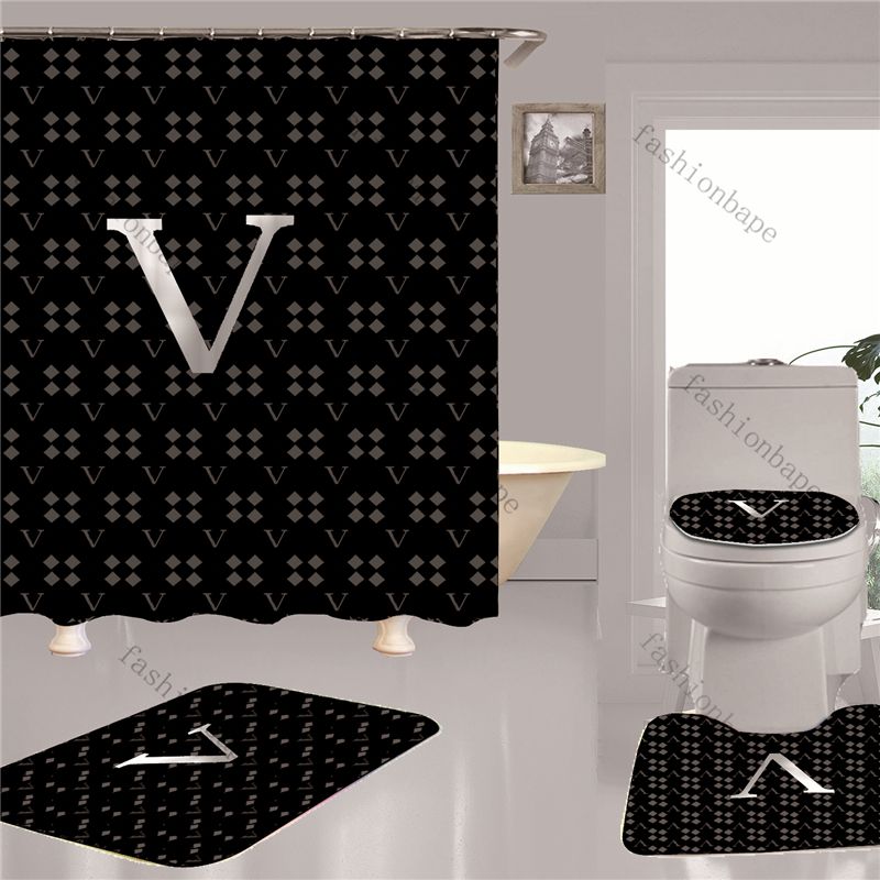 BathMatsPro Four Piece Shower Curtain Set Non Slip, Durable, Stylish  Pattern, Perfect For Baths And Toilets. From China Dvd, $35.4
