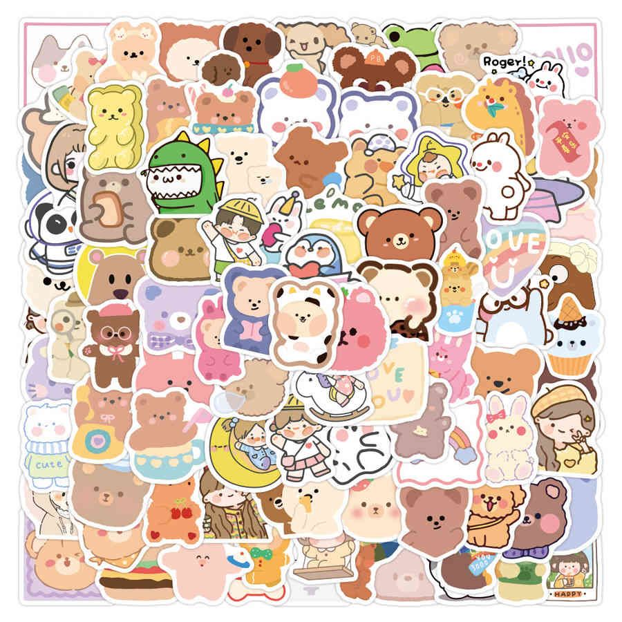 2022 500 cute korean bear girl ins snack bag stickers stationery suitcase notes fwq1723 from nonope 2 11 dhgate com