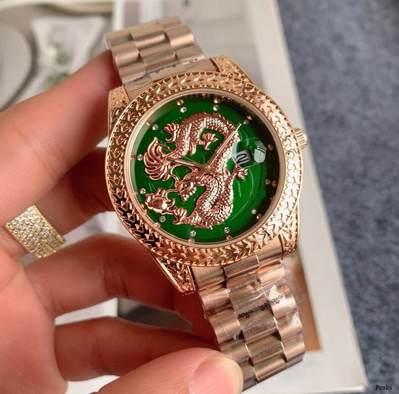 Acquistare Top Uomo Di Lusso Dragon Dial Dial Fiori Incisa Orologi Al  Quarzo Cronografo Uomo Orologio Da Polso Ghiacciato Su Hip Hop Orologio  Sportivo Economico | Consegna Veloce E Qualità | It.Dhgate