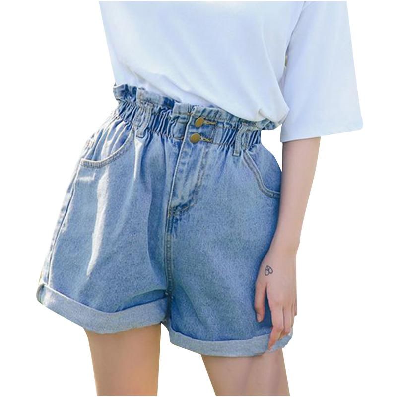 Compra Mujeres Denim Shorts Ladys Short Jeans es Pierna Ancha Elástica  Cintura Vintage Alta Mujer Verano Streetwear 5s Traje De Yoga Barato |  Entrega Rápida Y Calidad | Es.Dhgate