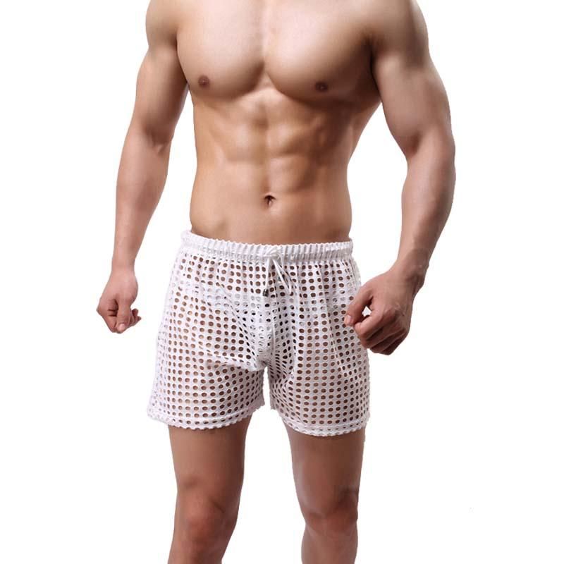 Compra Hombres Sexy Rejilla Red Shorts Transparente Moda 2021 Pantalones  Sueltos Pantalones De Descanso Para Los Fondos De Sueño Ver A Través De La  Ropa De Dormir De Los Hombres De Pijama