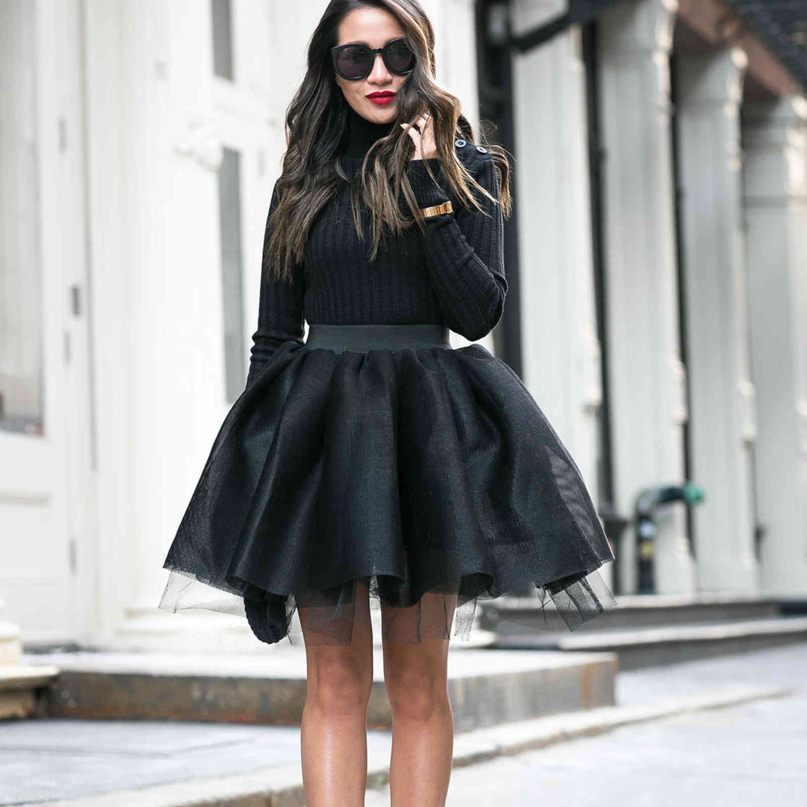 Mignon Petite Jupes En Tulle Noir Pour Femmes Multicouche 46 OFF