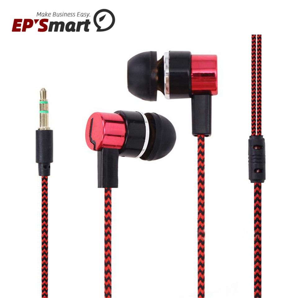 Braided Wired Headphones 3.5MM In Ear Earphones Premium Stereo Durable