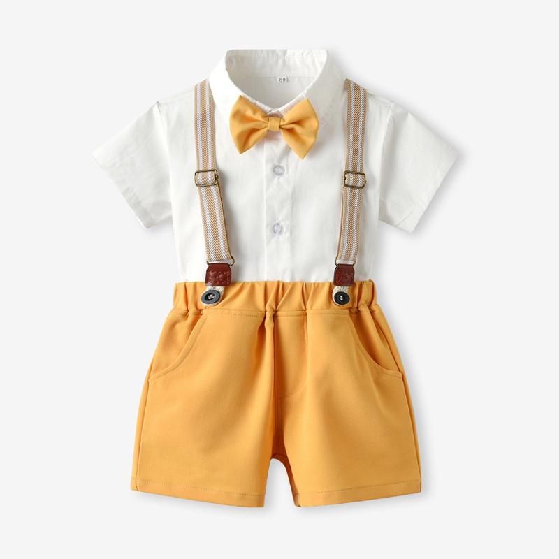 Compra Conjuntos De Ropa Summer Kids Baby Boy Set Lazo Caballero Traje  Camisa De Manga Corta + Pantalones De Suspensión Boys Outfit Formal Barato  | Entrega Rápida Y Calidad | Es.Dhgate