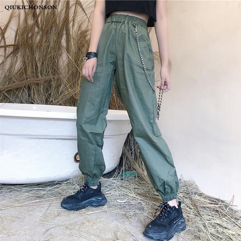 Compra Pantalones Para Mujer Capris Cintura Alta Cintura Mujeres Pasajes  Sueltos Joggers Adolescentes Chicas Jóvenes Harajuku Streetwear Punk  Pantalones Con Cadenas Pantalon Barato | Entrega Rápida Y Calidad |  Es.Dhgate