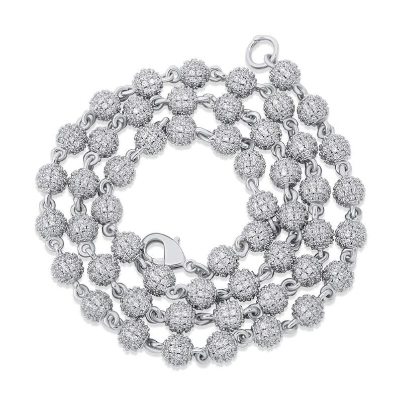D\u0026Z 10mm Iced Ball Chains In Both White 