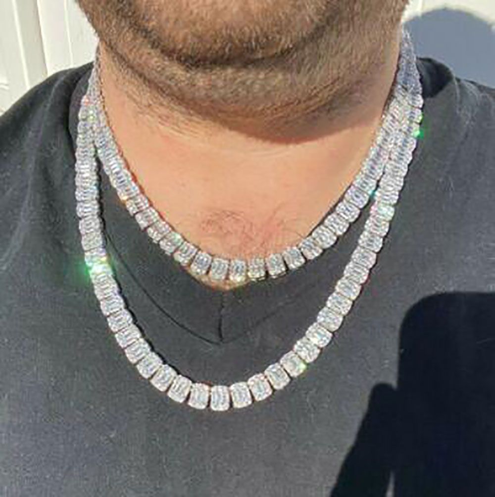 9mm Mens Baguette Tennis Chain 