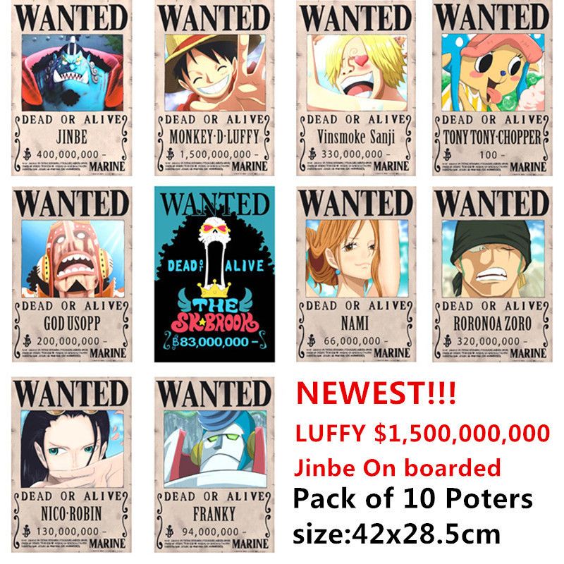Acquistare Yutong 10 Pz Lotto One Piece Wanted Poster Newest Anime Poster Onepiece Rufy Ace Jinbe Nami Chopper Robin Zoro Sanji Usopp Franky Giocattoli Economico Consegna Veloce E Qualita It Dhgate