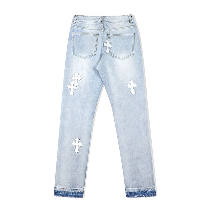 Acquistare Brand Chrome / Hearts High Street Wash Read Vecchio Hole Jeans  Brand Vibe Vento Croce Pantaloni Gambe Con Cinturino Da Uomo E Donne  Economico | Consegna Veloce E Qualità | It.Dhgate