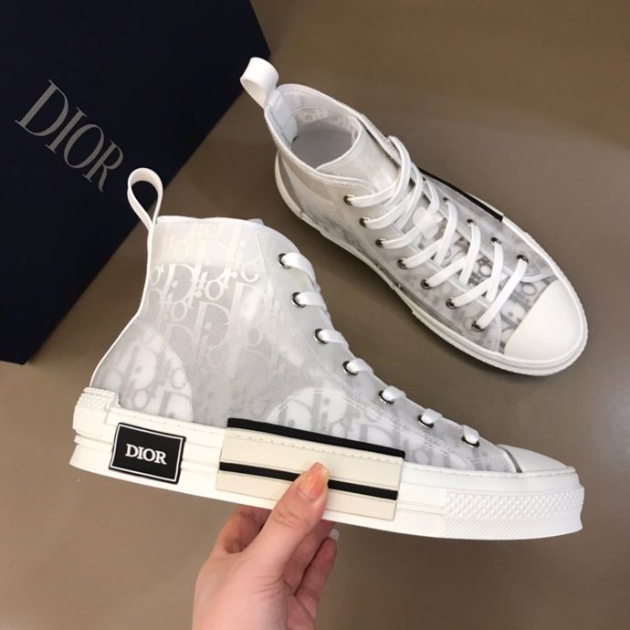 Sneaker B23 haute Toile Dior Oblique blanc | DIOR