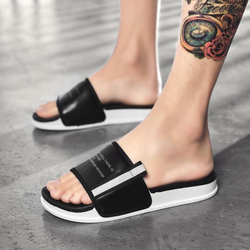 mens thick sole slides
