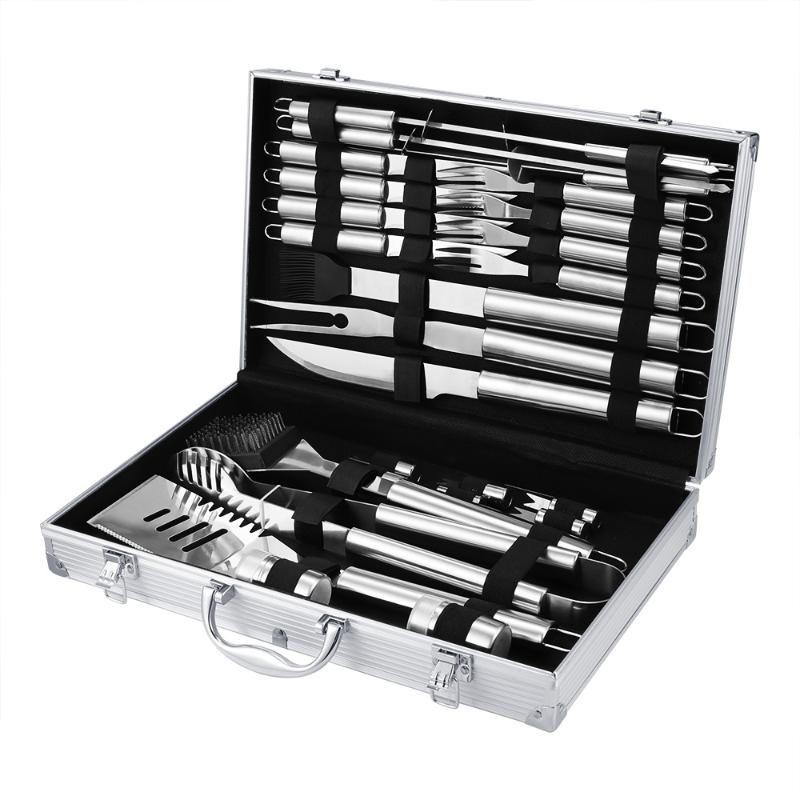 Conjunto de herramientas para asar a la parrilla de barbacoa de acero Conjunto de herramientas para asar a la parrilla de barbacoa de acero