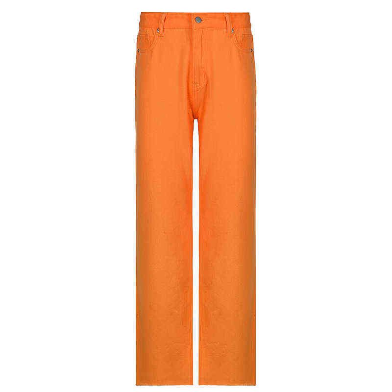 Jean droit orange