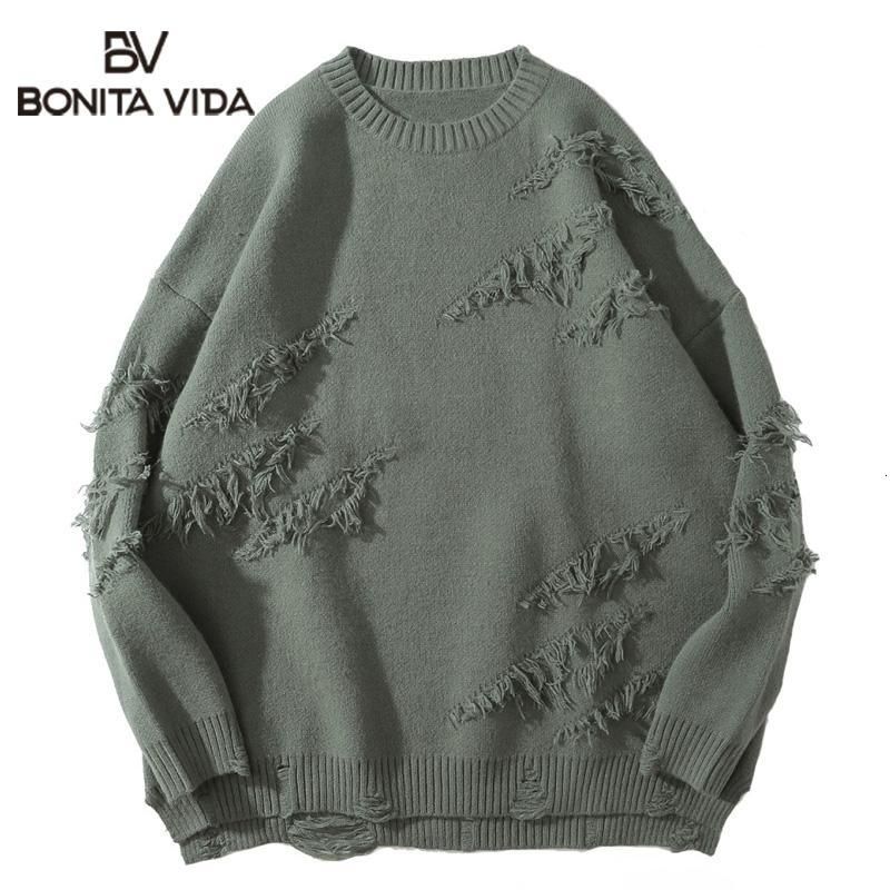 Acquistare Bonita Vida Hip Hop Streetwear Maglione Maglione Uomo Vintage  Retrò Pianura Strappato Maglione Pullover Harajuku Casual Allentato  Economico | Consegna Veloce E Qualità | It.Dhgate
