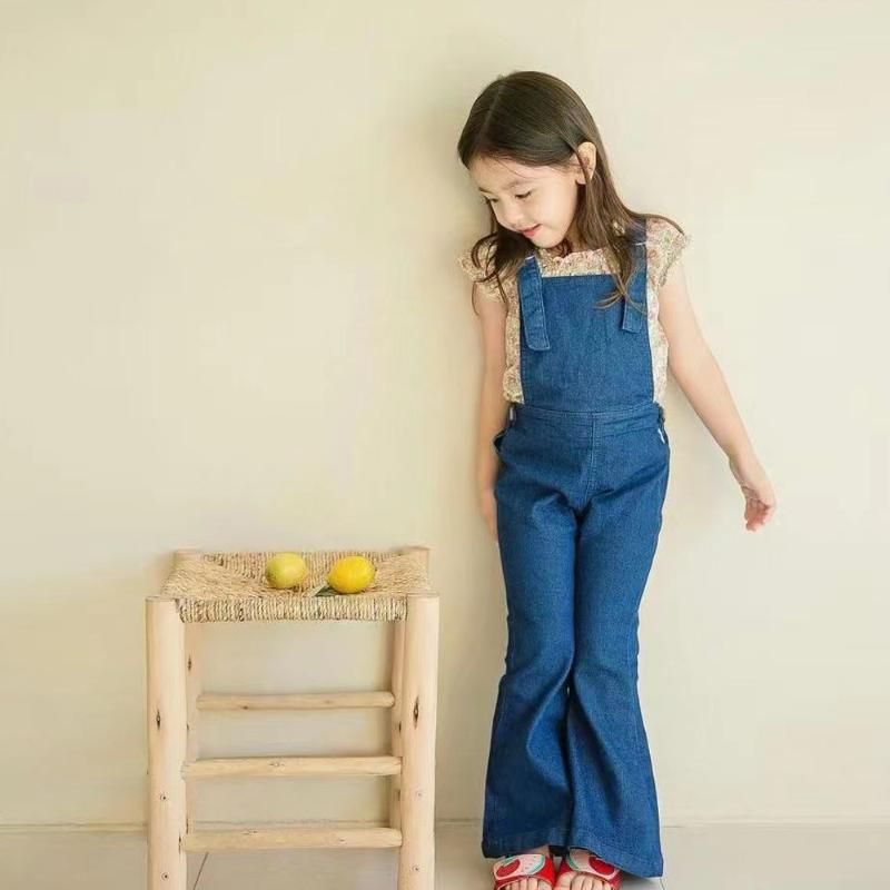 1pc toddler Baby girls bottoms girls cotton trousers pants denim dress attached 