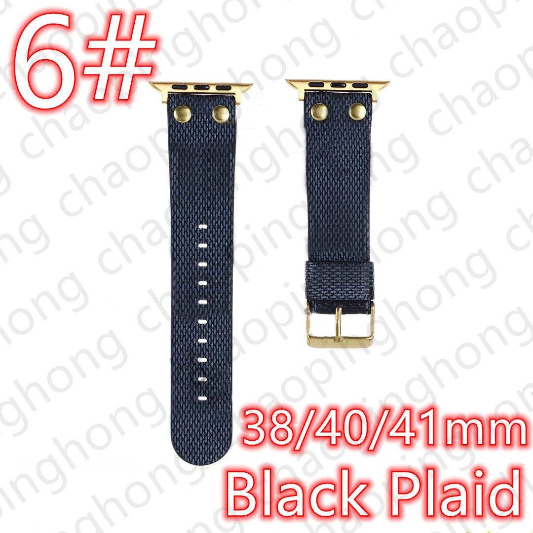 6#38/40/41 mm Black Plaid V Logo