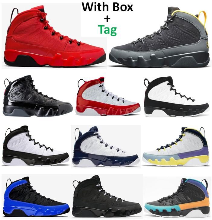 Acheter Pas Cher 9s Chili Red Space Space University Blue Hommes Basketball Chaussures 9 Bred 