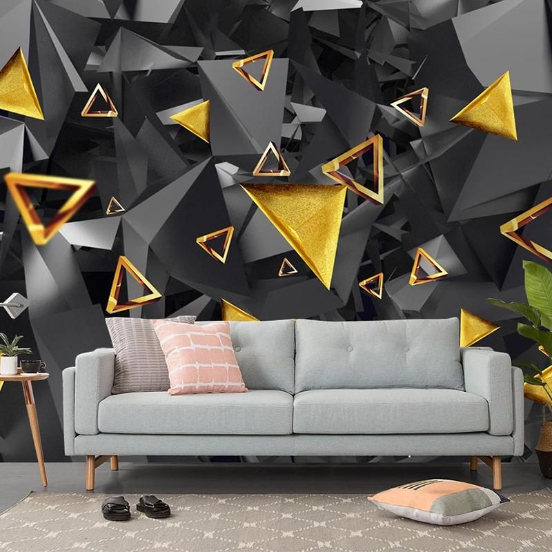 Wallpapers Custom Mural Wall Painting Modern 3D Stereoscopic Abstract Golden Black Geometric Wallpaper For Living Room Wallpapers Custom Mural Wall Painting Modern 3D Stereoscopic Abstract Golden Black Geometric Wallpaper For Living Room