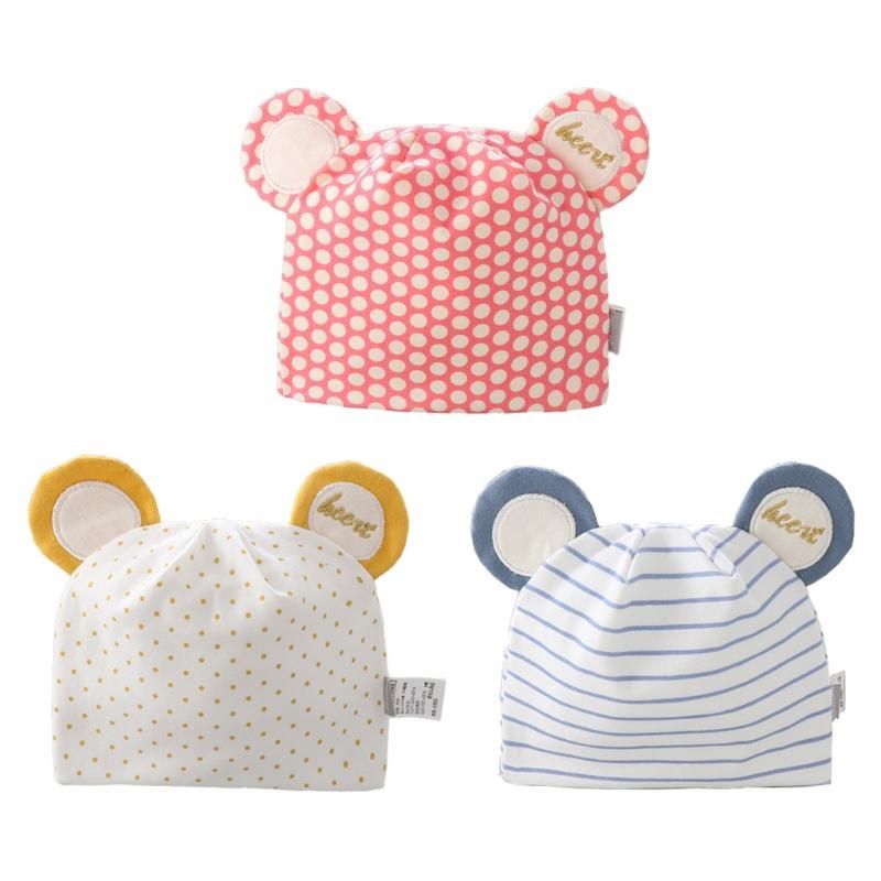 Newborn baby infant cotton caps&hats baby bibs 3 color for 0-3 months baby  z! 