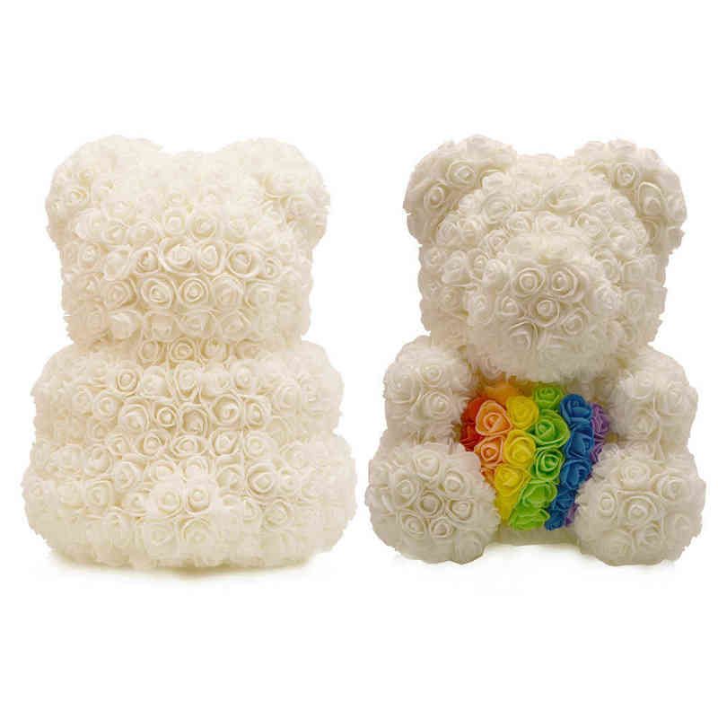 Rainbow Rose Bear-40cm with Box