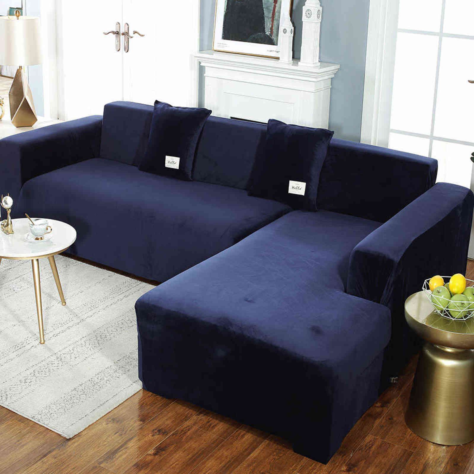 Marine-Blau-4 Set Sofa 235-300cm