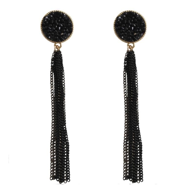 Nuevos Pendientes De Cadena Negra Exagerados Pendientes De Nuevos Pendientes De Cadena Negra Exagerados Pendientes De