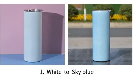 White to Sky Blue