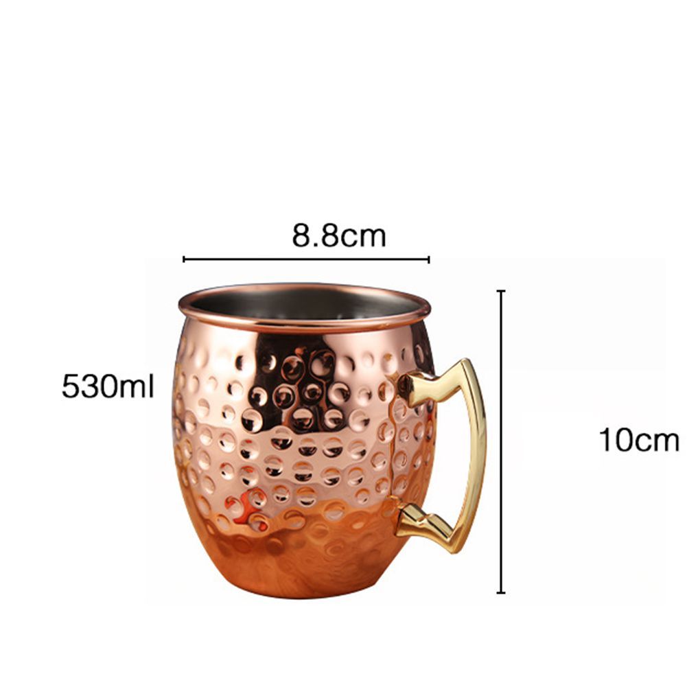 Handmade pure copper water tea wine beer coffee cup with copper dishes  Anti-scalding handle Moscow Mule Wine Cup Drinkware