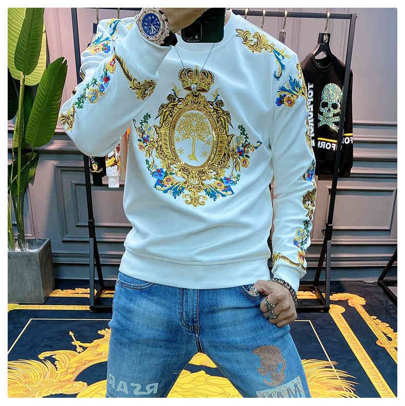 Sudaderas con capucha para hombre Sudaderas de lujo negro Sudadera Barroco Lentejuelas Crown