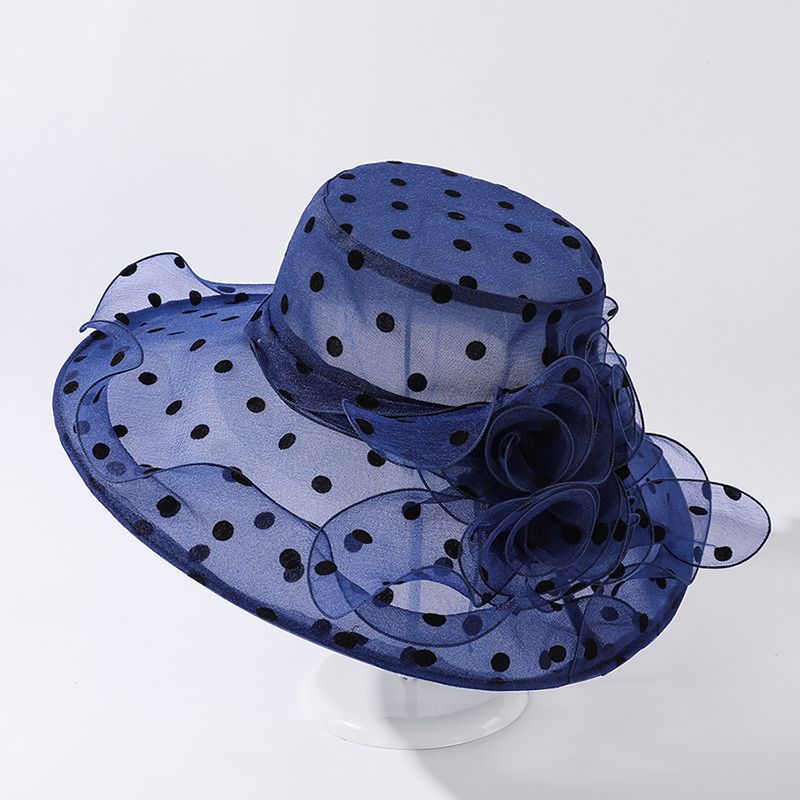 Sombrero Para El Sol De Organza Floral De Ala Ancha Para Dam Sombrero Para El Sol De Organza Floral De Ala Ancha Para Dam
