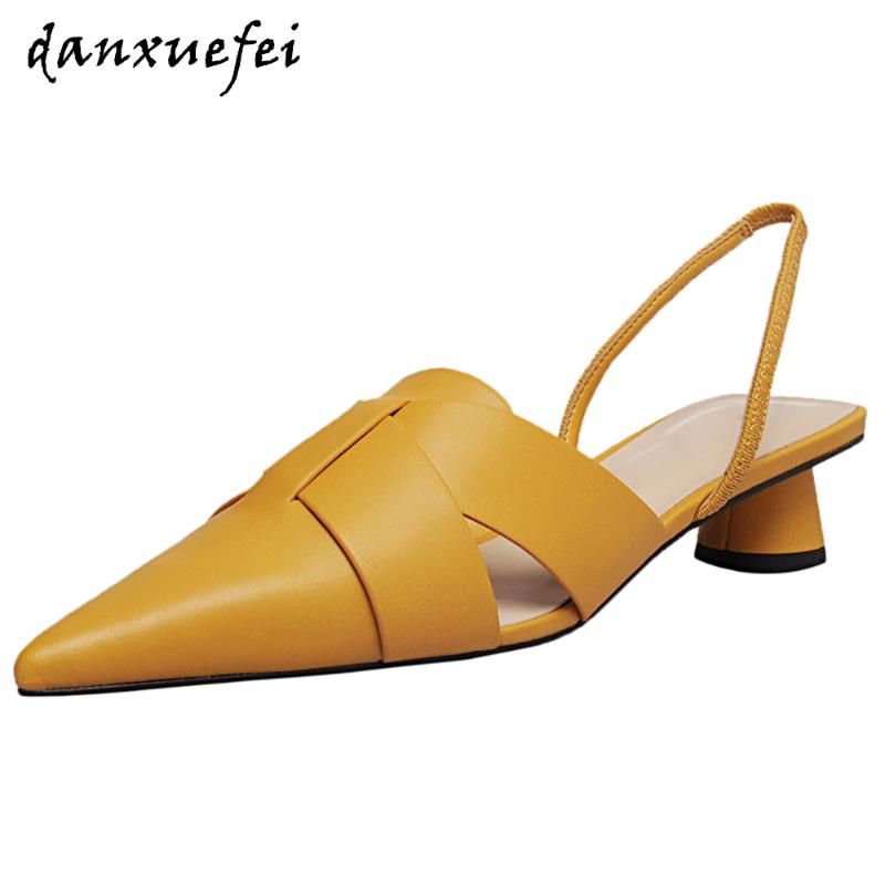 Jurk Schoenen 3 Kleur Dames Lederen Slingback Elastische Slip-on Puntige  Teen Elegante Dames Slanke Pumps