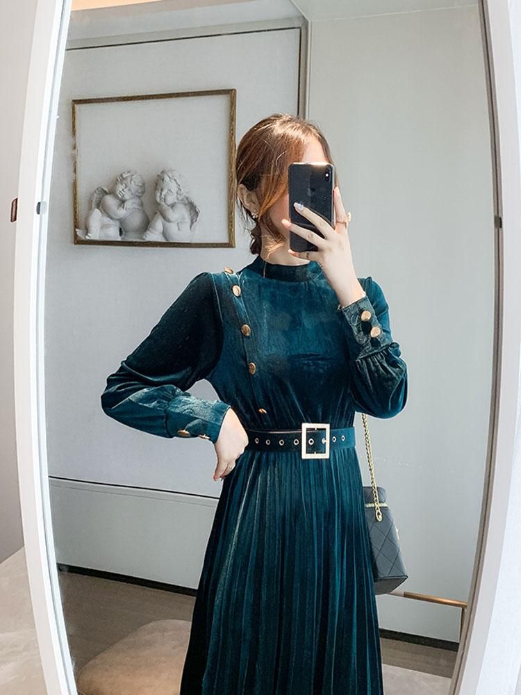 velvet dress one piece