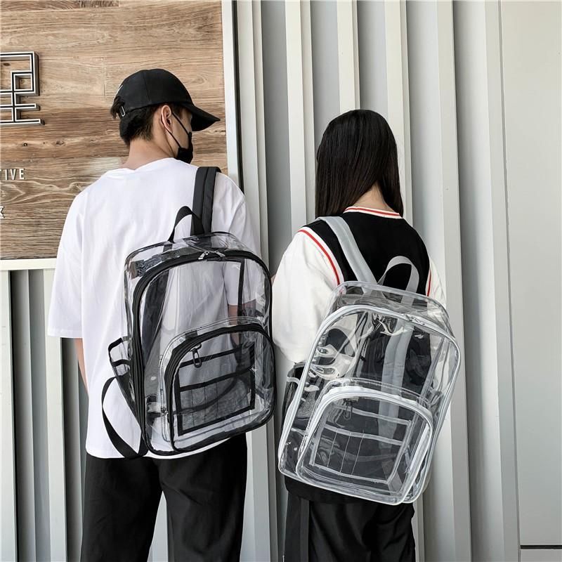 Compra Mochila Transparente PVC De La Escuela De La Escuela De Los Hombres  De La Gran Capacidad De La Gran Capacidad Del PVC De Las Mujeres  Impermeable Barato | Entrega Rápida Y