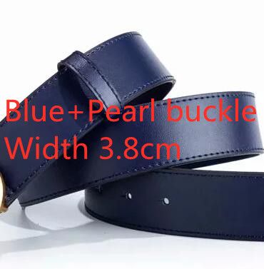 Blauwe + Pearl gesp breedte 3,8 cm