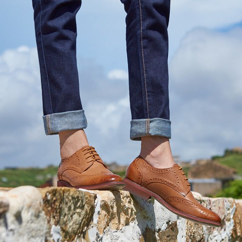 Jurk schoenen brogue schoenen lederen vrouwen schapen wingtip oxfords  lace-up ronde teen dame flats plus