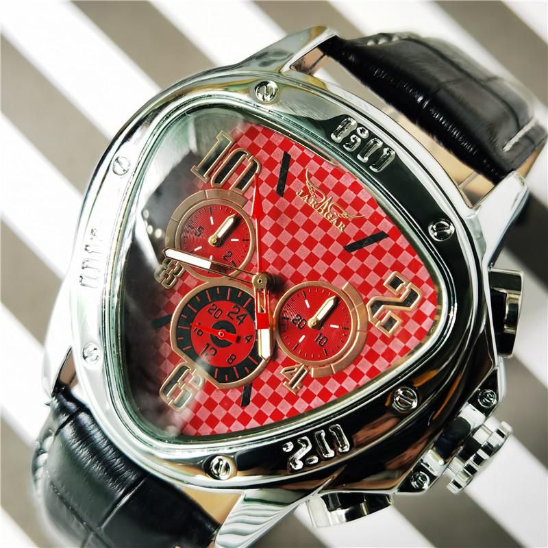 Acquistare Jaragar Moda Rosso Orologio Meccanico Automatico Uomo Orologi Da  Polso Triangolo In Pelle Da Corsa Design Reloj Hombre Goccia Economico |  Consegna Veloce E Qualità | DHgate Italy