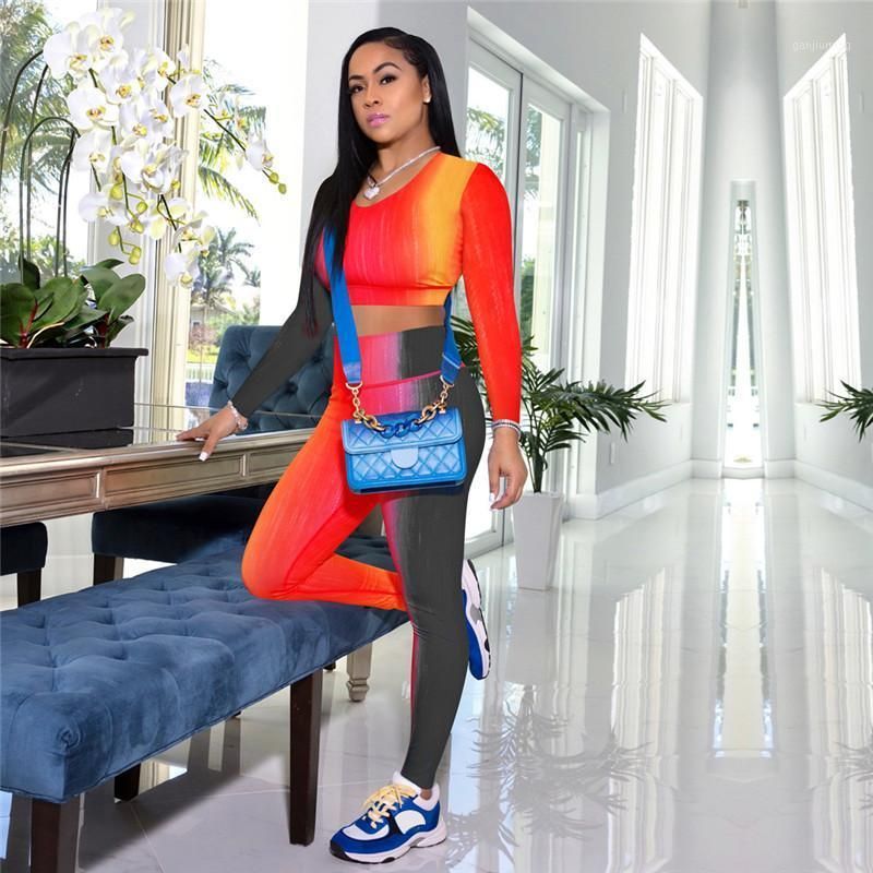 rainbow striped two piece set