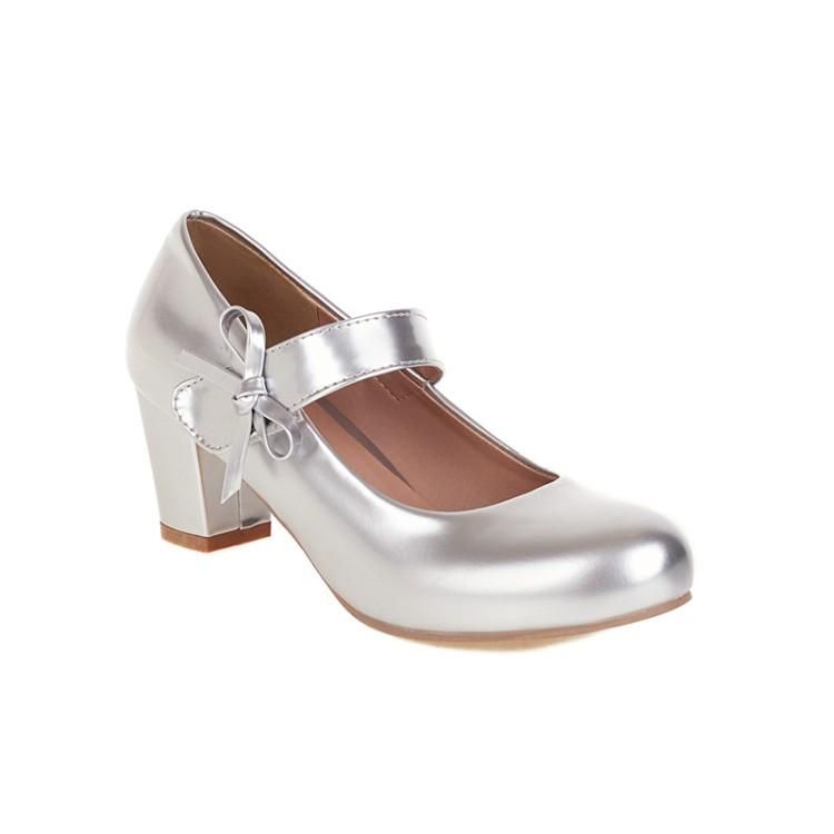 Silver Bow Pumps