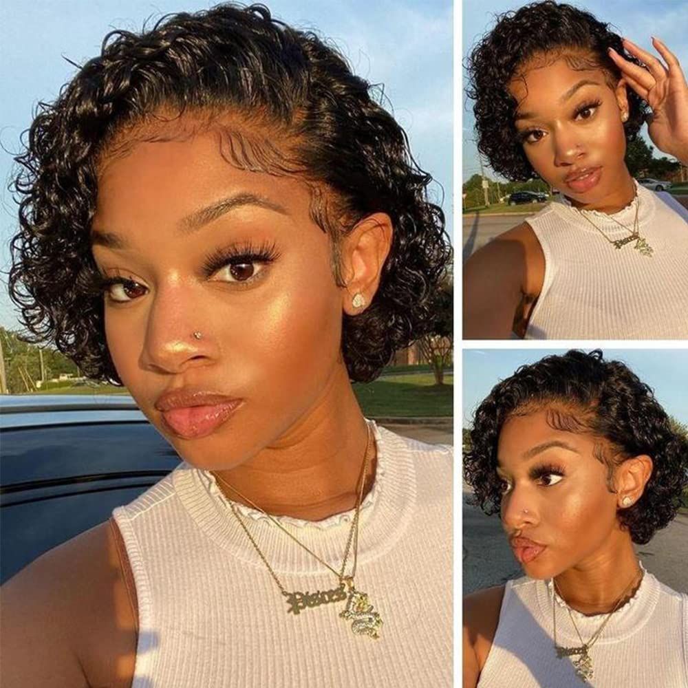 Pixie Cut Loose Curly Wig Short Bob Deep Curl 13x2 Lace Front Wavy Human  Hair Wigs Lace Closure Brazilian Remy PrePlucked Natural Color From  Eco_hair, $61.11 | DHgate.Com